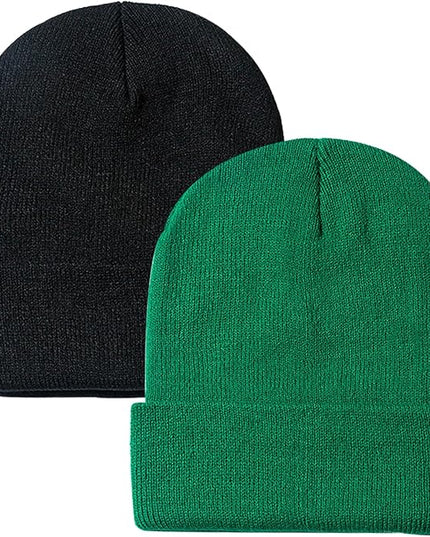 ZOORON 1&2 Pack Beanie for Men Women Slouchy Beanie Hats Winter Knit Caps Soft Ski Hat Unisex