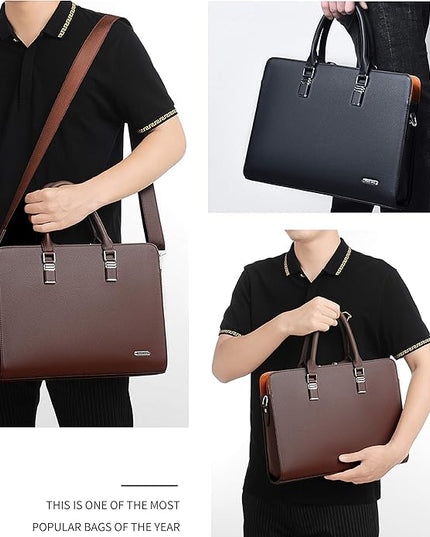 FSD.WG]Business Bag Leather Briefcase Shoulder Laptop Business Bag for Men
