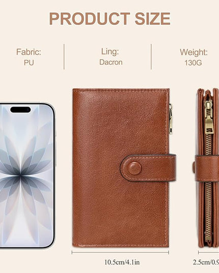 BKNOOU Rfid Blocking Passport Holder for Women and Men, Compact Travel Passport Wallet Leather Travel Wallet Trifold Clutch Wallet, Passport Cover Holds Cards, Tickets, Cash and Pen