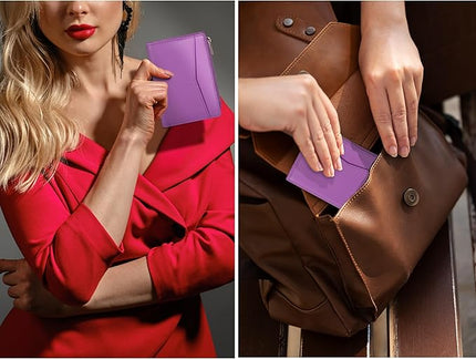 Oak Leathers Leather Wallet For Women - Small RFID Coin Purse Credit Card & ID Holder for Ladies, Gift for Women's, Bifold Wallets (Nappa Lilla)
