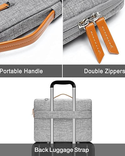 MOSISO 360 Protective Laptop Shoulder Bag,13-13.3 inch Computer Bag Compatible with MacBook, HP, Dell, Lenovo, Asus Notebook,Side Open Messenger Bag with 4 Zipper Pockets&Handle, Gray