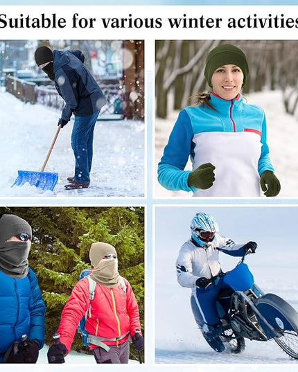 Yunsailing 48Pcs Bulk Winter Beanie Hat Scarf Gloves Winter Set for Men Women Knit Beanies Homeless Care Package Supplies