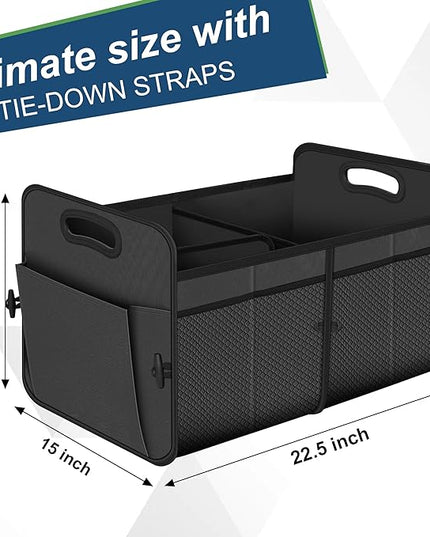 Femuar Car Trunk Organizer with 72L Large Capacity Waterproof Collapsible and 11 Pockets, Trunk Organizer for Car SUV/Jeep/Sedan, Large Size, Grey