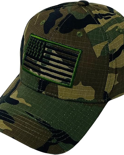 Roytrense Embroidered American Flag Unisex Baseball Cap (100% Cotton)