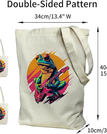 Tote Bag for Women, Reusable Zippered Canvas Bag with Handles Pocket Thick Canvas, for Grocery Shopping Beach Gift