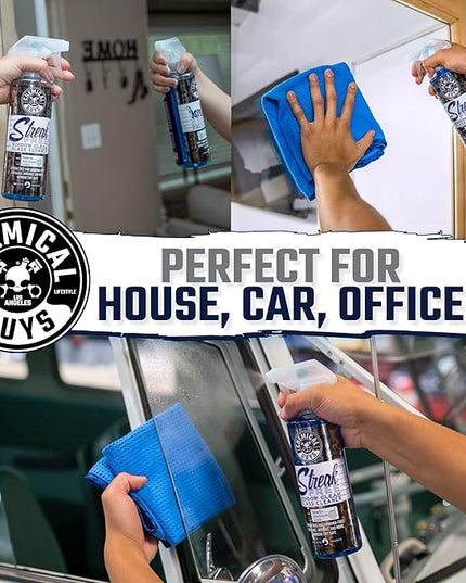 Chemical Guys CLD300 Streak Free Glass & Window Cleaner (Works on Glass, Windows, Mirrors, Navigation Screens & More; Car, Truck, SUV and Home Use), Ammonia Free & Safe on Tinted Windows, 128 fl oz