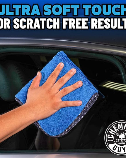 Chemical Guys Professional Grade Premium Microfiber Towels for Cars, Blue, 16" x 16", Ultra-Soft and Scratch-Free Car Detailing Cloths for Trucks, Motorcycles, and More - 12 Pack