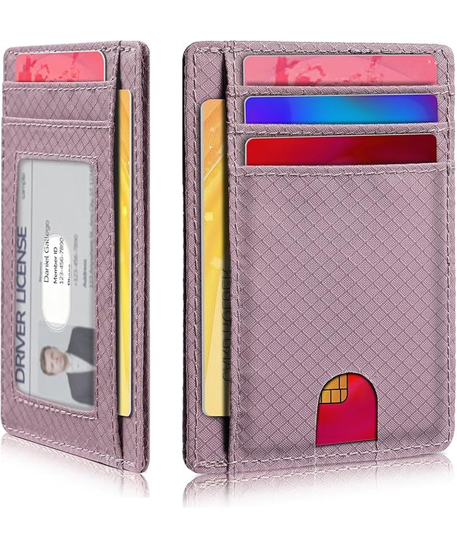 Artpaxy Slim Wallet for Men & Women, Minimalist Front Pocket Card Holder for Travel, RFID Blocking, Water Resistant Nylon Wallet for ID & Cash & Credit Card