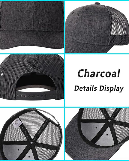 TSSGBL 2 Pack Snapback Trucker Baseball Hats Mesh Back Adjustable Blank Ball Caps for Men Women