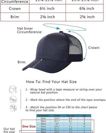 TSSGBL M, L, XL, XXL Snapback Trucker Hats Baseball Caps Adjustable Blank Mesh Back Ball Caps for Men Women