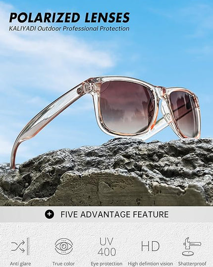 KALIYADI Sunglasses Men Polarized Sun glasses for Mens Womens Classic Matte Black Frame UV Protection 3pack