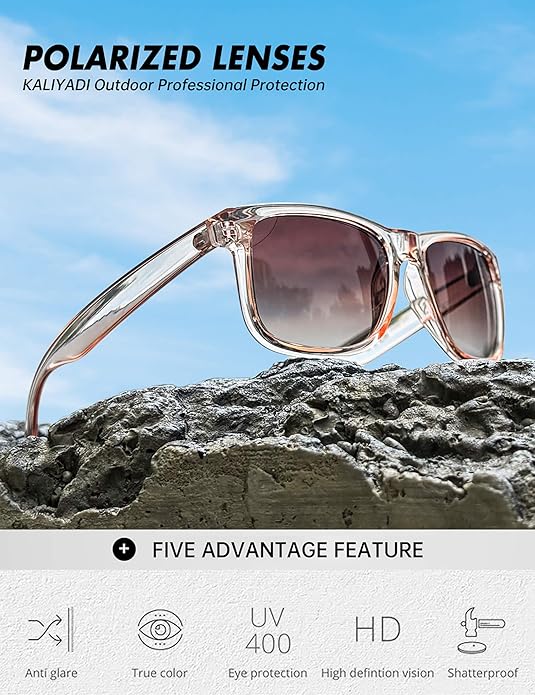KALIYADI Sunglasses Men Polarized Sun glasses for Mens Womens Classic Matte Black Frame UV Protection 3pack