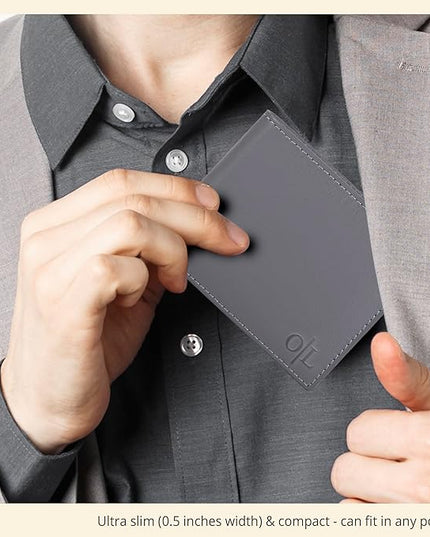 Oak Leathers Slim Leather Wallet for Men - RFID Wallets Credit Card Holder Ultra Thin Gift for Mens, Front Pocket Minimalist Design