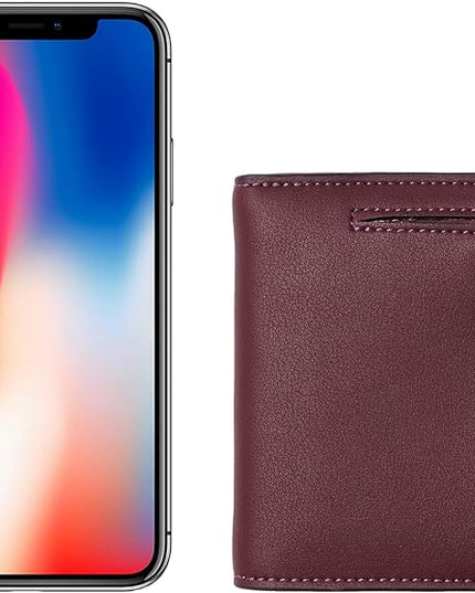Toughergun Women’s Small Slim Leather Wallet with RFID Protection, Compact Bifold Mini Purse with Clear ID Window