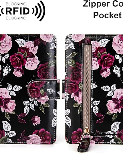 Passport Holder for Travel Essentials, RFID Blocking Passport Wallet Cover with Magnetic Closure, Passport Book Holders for Women and Men (Rose)