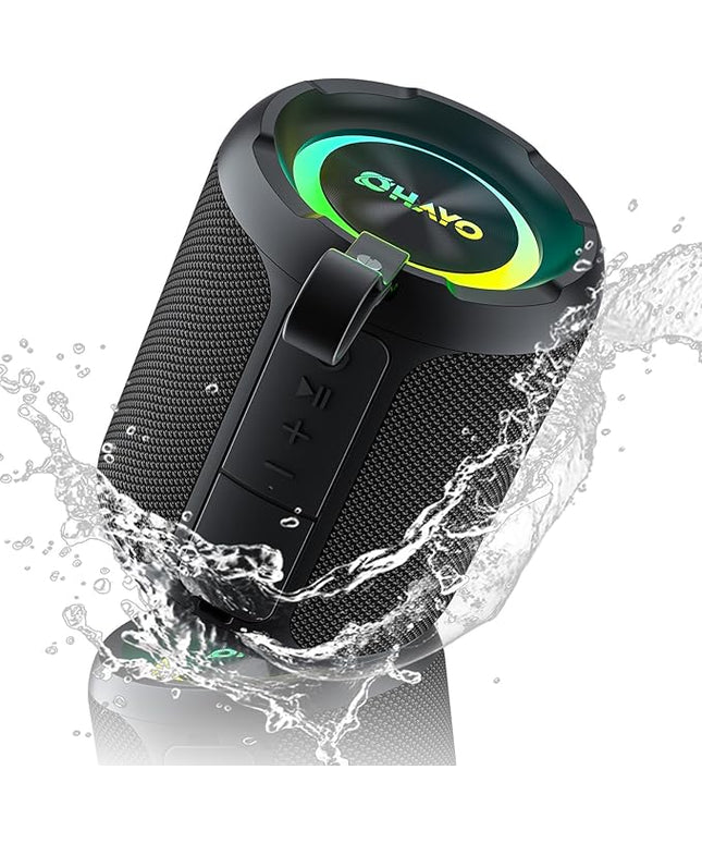 OHAYO 40W Wireless Portable Bluetooth Speaker with Lights, IPX7 Waterproof, Loud Sound, RGB Lights,TWS Pairing, AUX&TF-Card in, for Home/Party/Travel/Outdoor/Beach