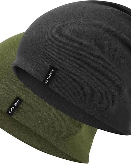 Slouchy Beanie for Women Men Soft Cotton Chemo Hats Double-Layer Warm Beanie Cap for Daily Wear & Transitional Seasons