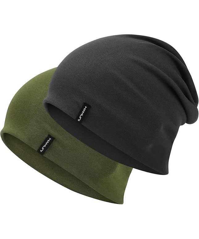 Slouchy Beanie for Women Men Soft Cotton Chemo Hats Double-Layer Warm Beanie Cap for Daily Wear & Transitional Seasons
