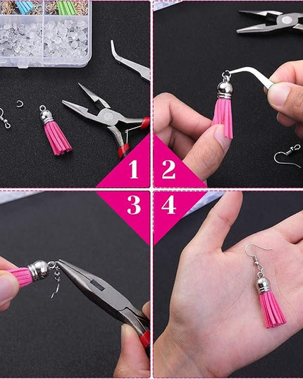 Anezus 1900 Pcs Earring Making Kit with Jewelry Hooks, Fish Hook Earrings, Backs, Jump Rings for Repair, Gifts