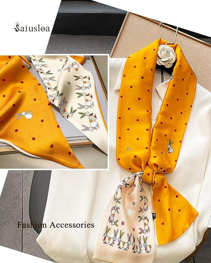 Purse Scarf For Handbags Head Scarves For Women's Hair Bags Scarfs Long Skinny Scarves Fashion Silky