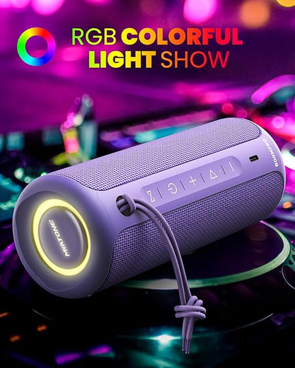 MIATONE Portable Bluetooth Speaker 36W Stereo Sound Bass Boost, 24H Playtime, Bluetooth 5.3 TWS Pairing Girl Friend Gifts for Woman Birthday Present (Purple)