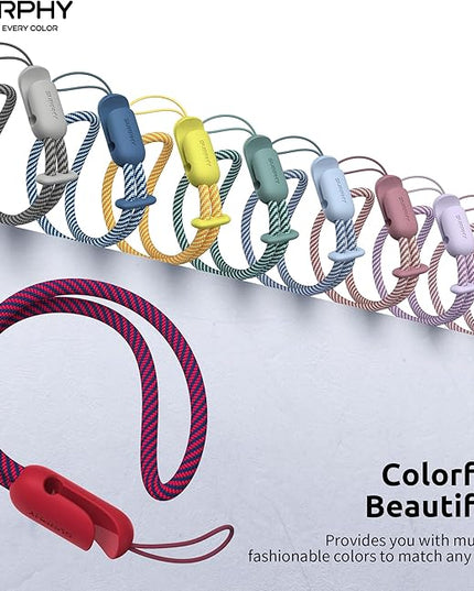 SURPHY 2 Pack Phone Lanyard for Cellphone Case, Phone Wrist Strap for Case, Cellphone Strap with 2-Color Braided, Charm Wrist Lanyard for Women and Men, Red & Gray