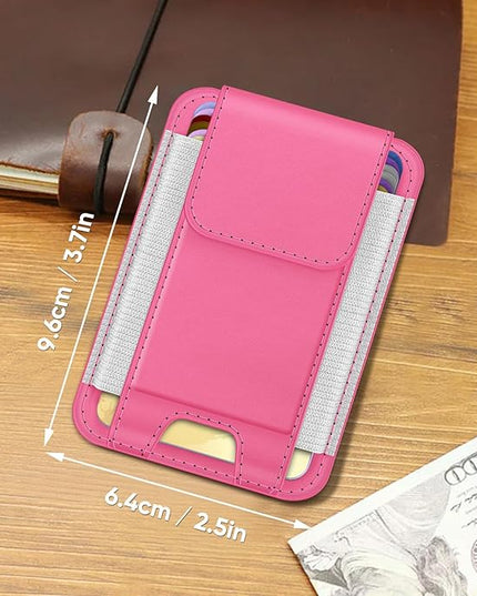 FINPAC MagSafe Wallet, Magnetic Card Wallet Holder for iPhone 17/16/15/14/13/12 Series, Safe RFID Blocking Slim Leather 6 Card Holder for Women Men
