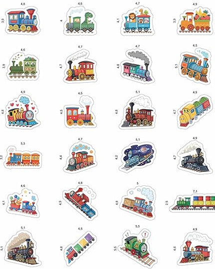 100Pcs Train Stickers for Water Bottle - Train Party Supplies & Decorations - Railroad Stickers - Gift for Women & Men