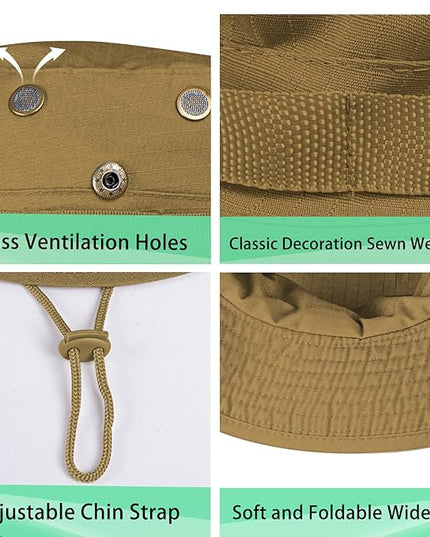 Sun Hats for Men Women Boonie Hat UPF 50+ Bucket Hat Wide Brim UV Protection Fishing Hiking Safari Outdoor Hats