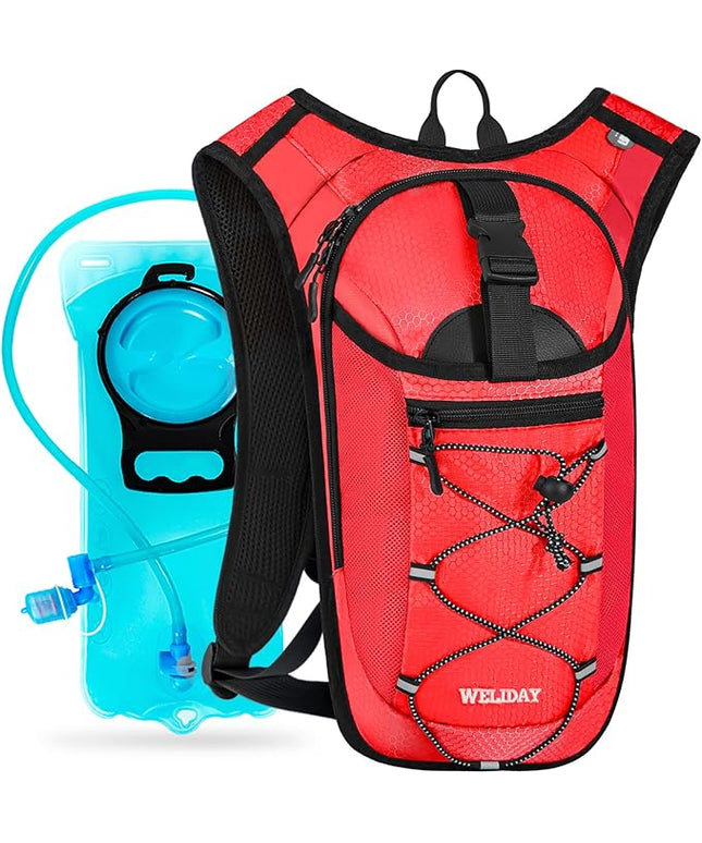 Hydration Backpack with Leak Proof Water Bladder, Lightweight Hydro Water Daypack for Rave, Cycling, Running, Hiking, Climbing