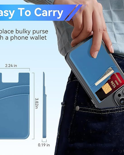 SHANSHUI Phone Card Holder Stick on, CellPhone Silicone Sticky Wallet Sleeve Pocket Business ID Credit Card Comptible for iPhone, Android & Most Smartphones - 5 Pack