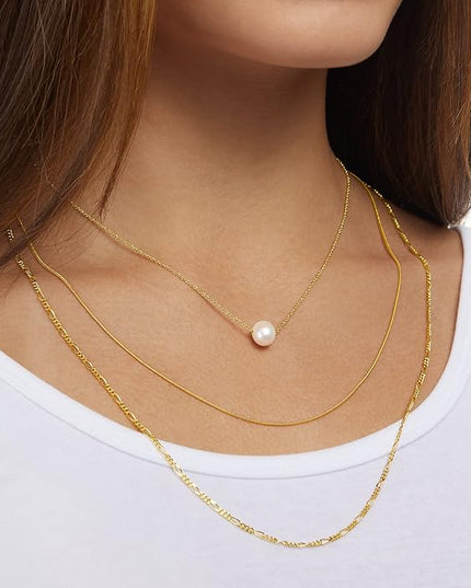 Amazon Essentials 14k Gold or Sterling Silver Plated Figaro Chain Necklace