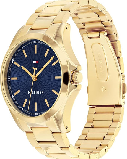 Tommy Hilfiger Men's 3H Quartz Watch, Stainless Steel Bracelet, Water Resistant 3 ATM, Modern and Stylish Timepiece, Gift for Him, 42mm
