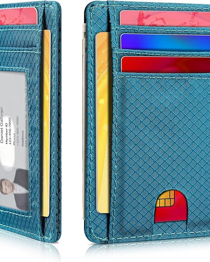 Artpaxy Slim Wallet for Men & Women, Minimalist Front Pocket Card Holder for Travel, RFID Blocking, Water Resistant Nylon Wallet for ID & Cash & Credit Card