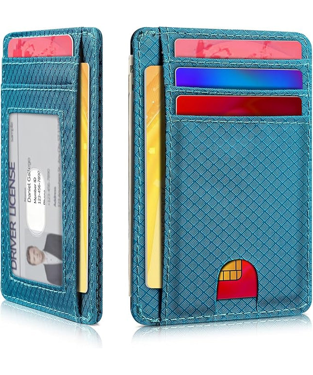 Artpaxy Slim Wallet for Men & Women, Minimalist Front Pocket Card Holder for Travel, RFID Blocking, Water Resistant Nylon Wallet for ID & Cash & Credit Card