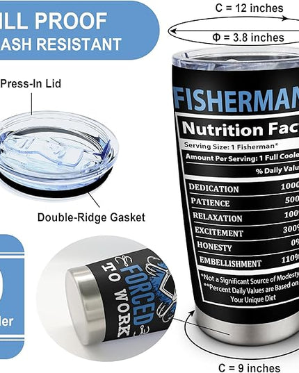 Fishing Gifts for Men, Unique Fishing Gifts for Dad/Grandpa/Boys, Gift for Fisherman, Dad/Papa Fisherman Present, Birthday Present for Mens Who Love to Fish Tumbler 20oz
