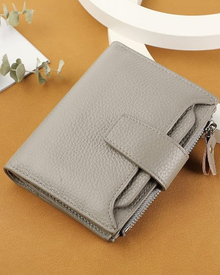 Lavemi Small Compact Women Wallet RFID Blocking Genuine Leather Bifold Purse with ID Windows
