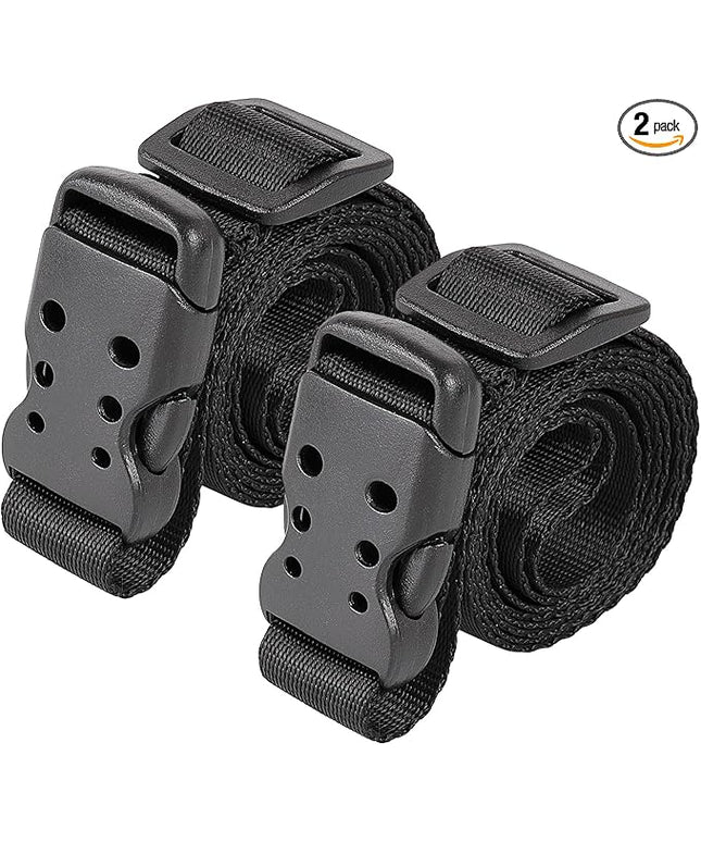 Ayaport Utility Straps with Buckle 40" Quick-Release Adjustable Nylon Straps Black 2 Pack