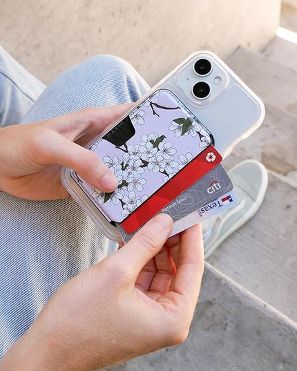 Smartish Wallet for MagSafe iPhones - Side Hustle - Vegan Leather Slim Detachable Magnetic Card Holder for Apple iPhone 17/16/15/14/13/12/13/12 Models - Very Cherry Blossom