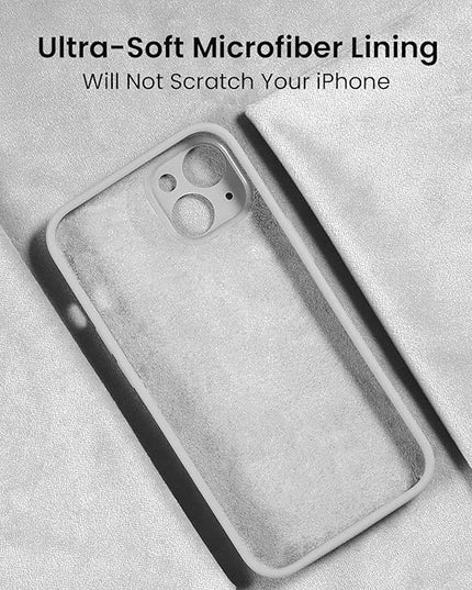 FireNova Designed for iPhone 13 Case, Silicone Upgraded [Camera Protection] Phone Case with [2 Screen Protectors], Soft Anti-Scratch Microfiber Lining Inside, 6.1 inch, White