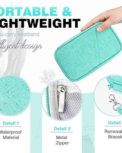 Passport Holder Family RFID Travel Document Organizer for Women Waterproof Passport Wallet Men Portable Case for Cards, Boarding Pass, ID, Money, Tickets with Zipper