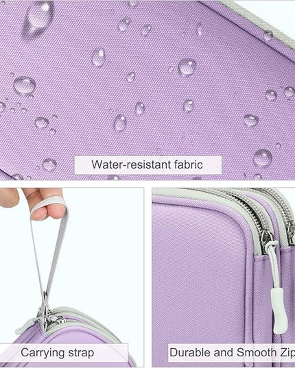FYY Electronic Organizer, Large Travel Cable Organizer Bag Pouch Electronic Accessories Carry Case Portable Waterproof Double Layers All-in-One Storage Bag for Cable, Cord, Charger, Light Purple