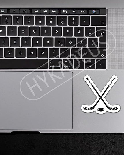 (3Pcs) Hockey Sticker Decals Waterproof Vinyl Decal for Scrapbook Laptop Phone Tumbler Water Bottle, Hockey Gifts for Boys Girls Team Men Women, Size 3 x 2.9 Inch