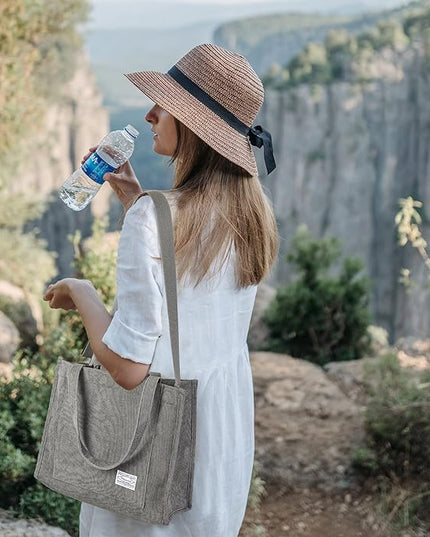 Valleycomfy Corduroy Tote Bag for Women Travel Crossbody Bag Purse Women Shoulder Bags Work Handbags Everyday Hobo Bag