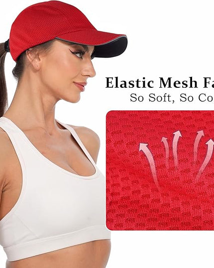 GADIEMKENSD Women's Race Day Running Cap Performance Mesh Hat - Excellent Ventilation, Lightweight, Reflective Safety