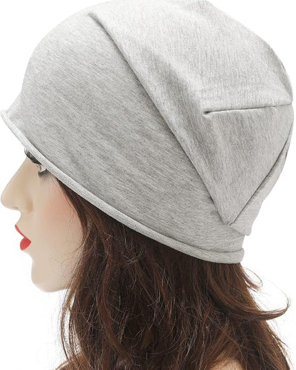 ZLYC Cotton Thin Slouchy Beanie Hat for Men Women Fashion Soft Stretch Knit Skull Cap