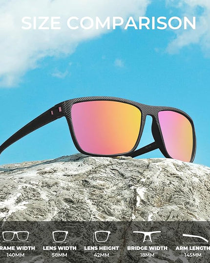 KALIYADI Polarized Sunglasses for Men, Lightweight Sun Glasses with UV Protection for Driving Fishing Golf