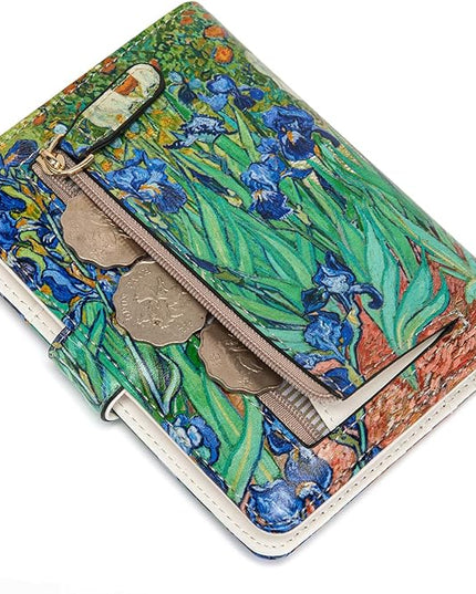Passport Holder for Travel Essentials, RFID Blocking Passport Wallet Cover with Magnetic Closure, Passport Book Holders for Women and Men (Irises)