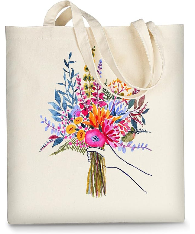 AUSVKAI Canvas Tote Bag for Women, Aesthetic Cute Grocery Grocery Reusable Cotton Gift Bag for Shooping Beach Trendy Gifts