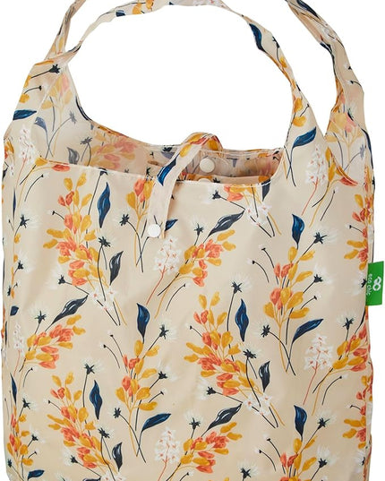 ECO CHIC Foldable Reusable Grocery Bags - Lightweight, Recycled & Reusable Shopping Bag - Waterproof Packable Tote